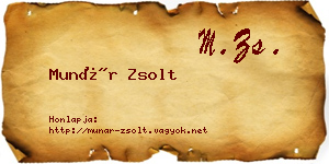 Munár Zsolt névjegykártya